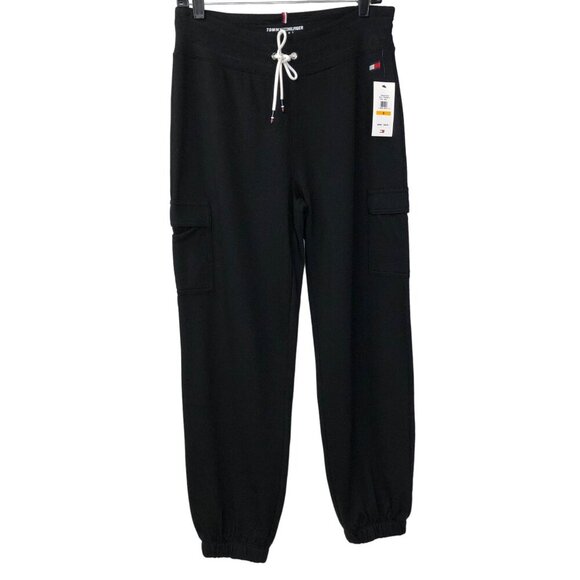 TOMMY‎ HILFIGER SPORT BLACK CARGO JOGGER PANTS SM NWT - Picture 1 of 6